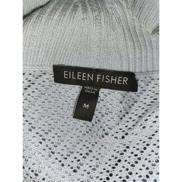 EILEEN FISHER Medium Light Blue Silk/viscose Blend CARDIGAN Open Front Cardigan - Picture 5 of 6